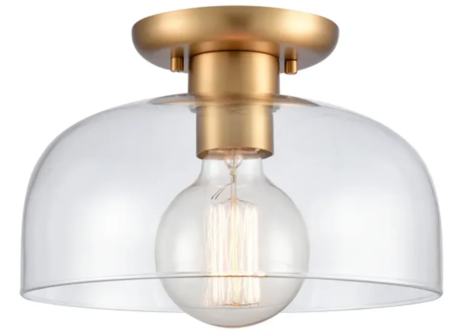 Brewer 10'' Wide 1-Light Semi Flush Mount - Brushed Gold