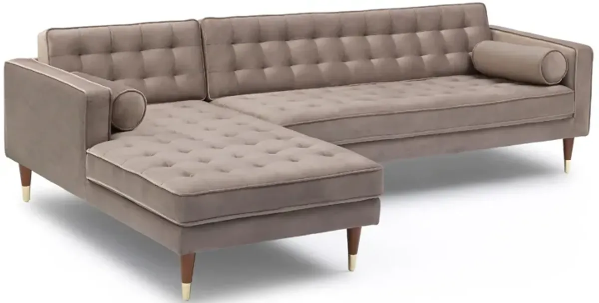 Somerset Velvet Mid- Century Modern Sectional