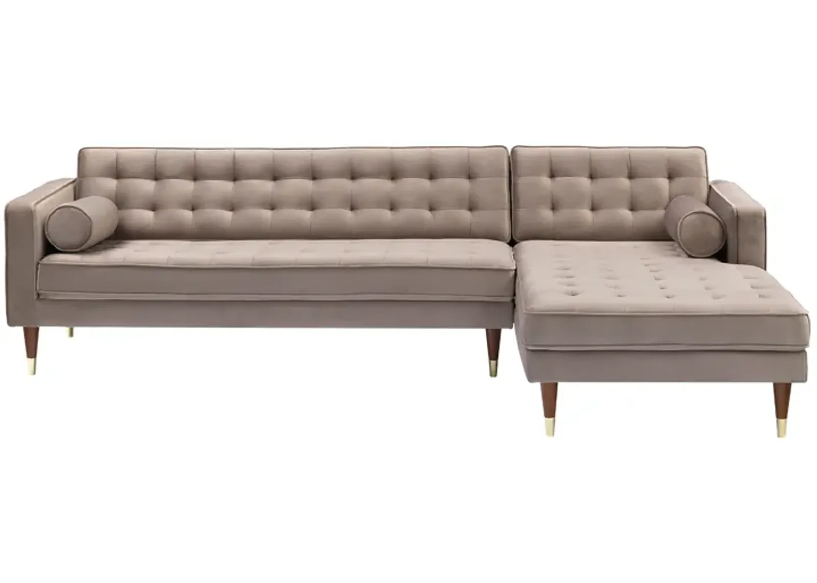 Somerset Velvet Mid- Century Modern Sectional