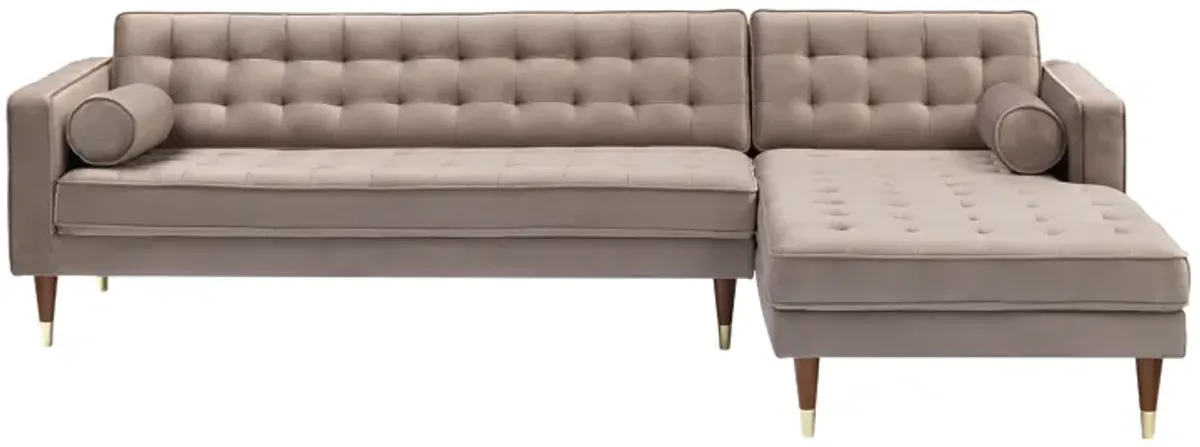 Somerset Velvet Mid- Century Modern Sectional