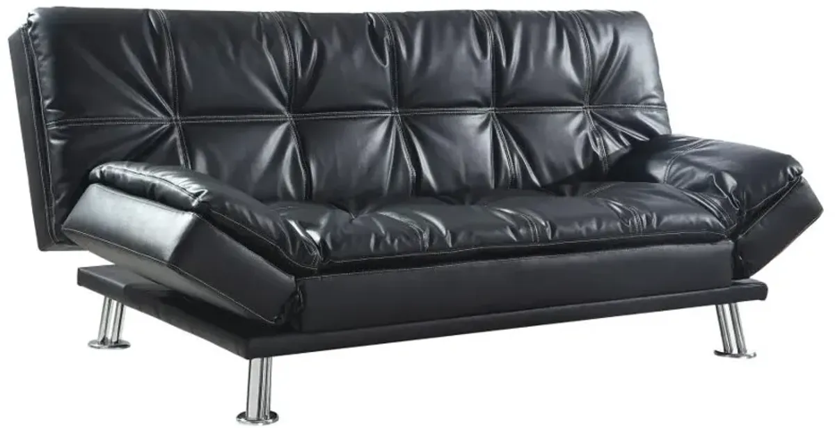 Dilleston Tufted Back Upholstered Sofa Bed Black