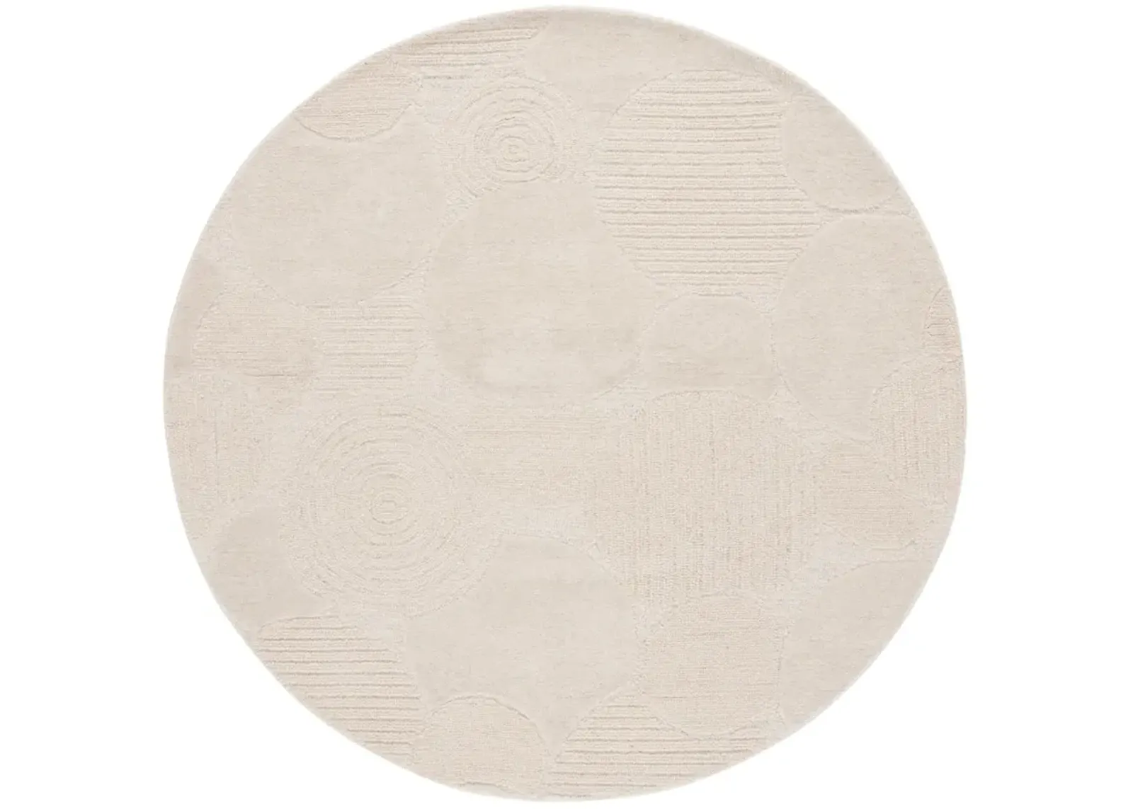 EBONY 403 IVORY 6' x 6' Round Round Rug