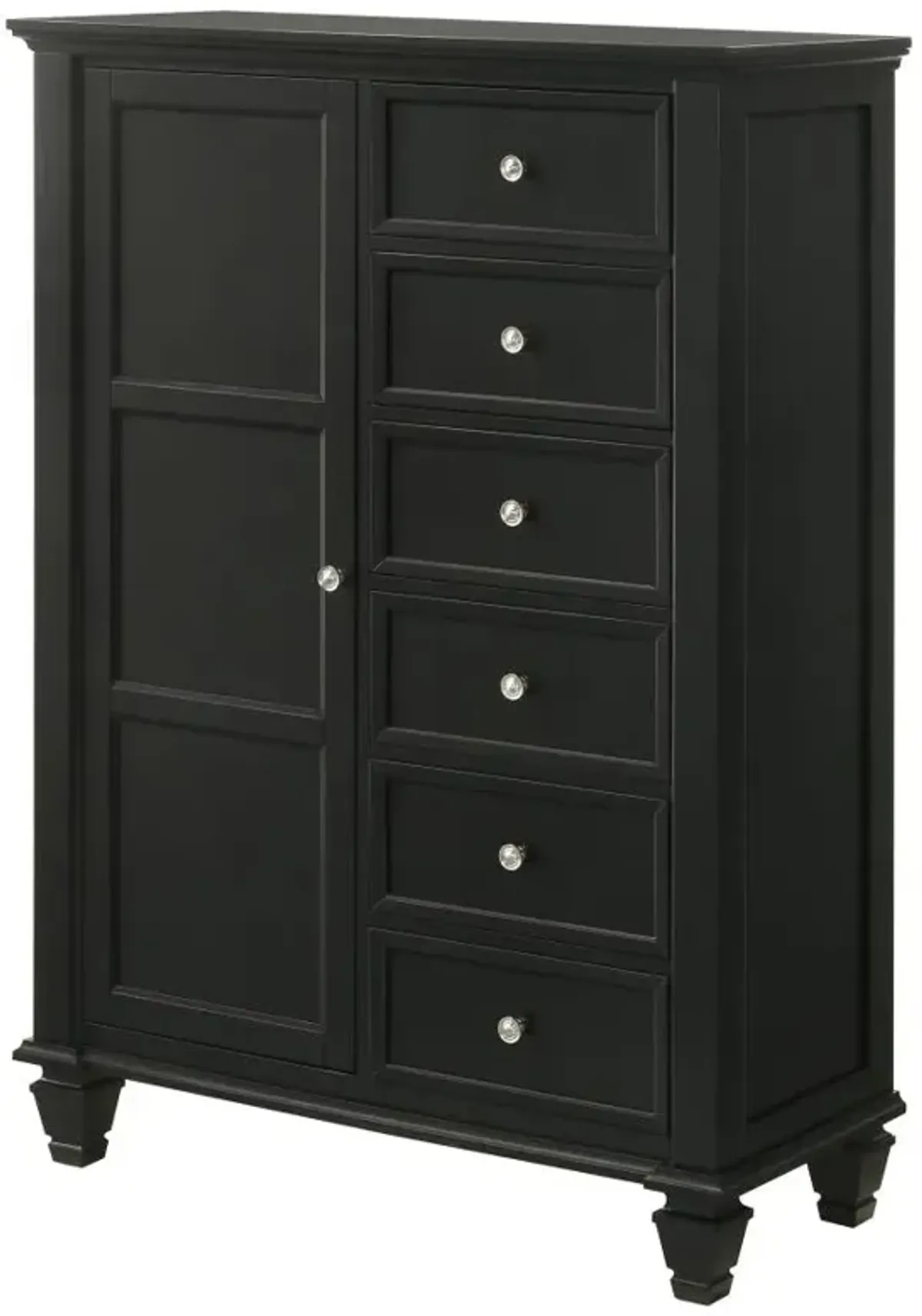 Sandy Beach Door Chest with Concealed Storage Black