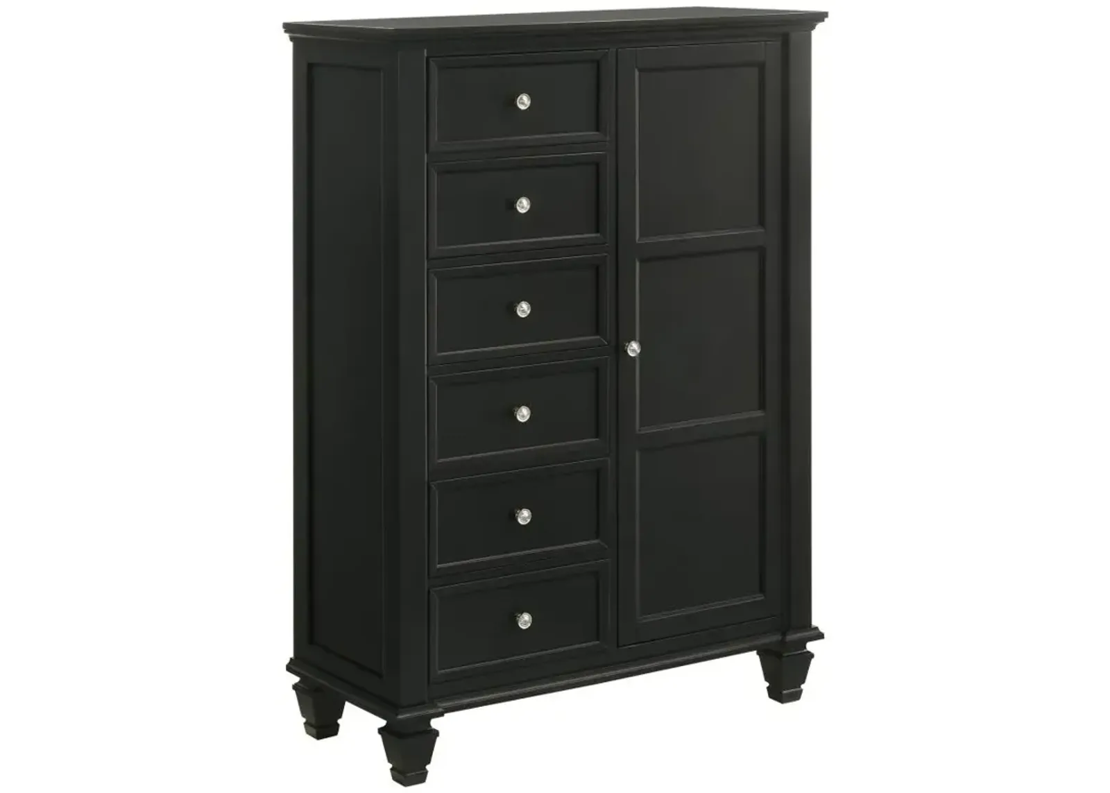 Sandy Beach Door Chest with Concealed Storage Black