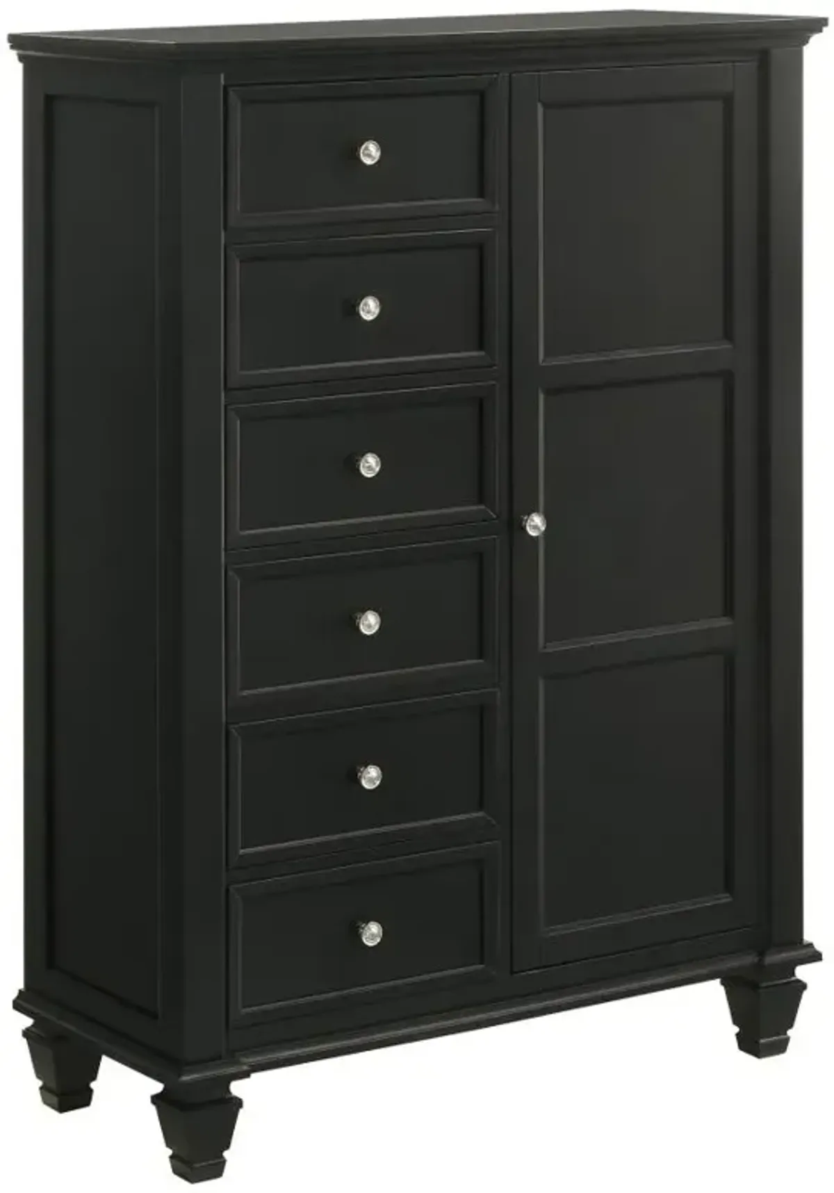 Sandy Beach Door Chest with Concealed Storage Black