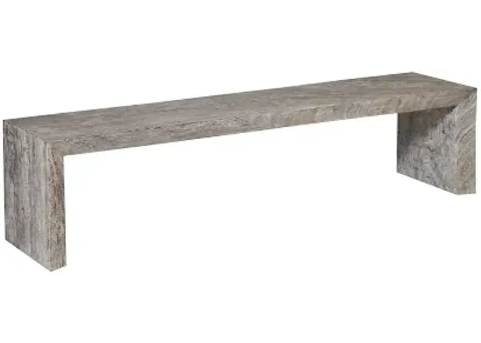 waterfall bench, gray stone