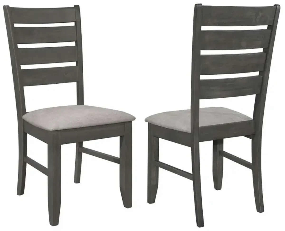 Dalila Ladder Back Side Chair (Set of 2) Grey and Dark Grey