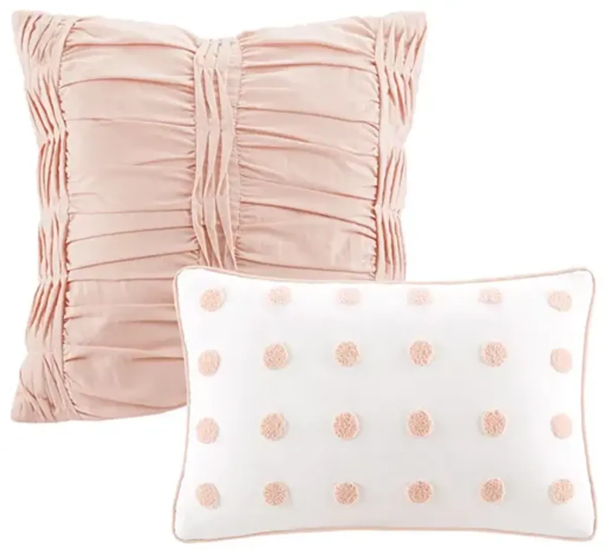 Urban Habitat Brooklyn Pink Cotton Jacquard Duvet Cover Set with Euro Shams and Throw Pillows