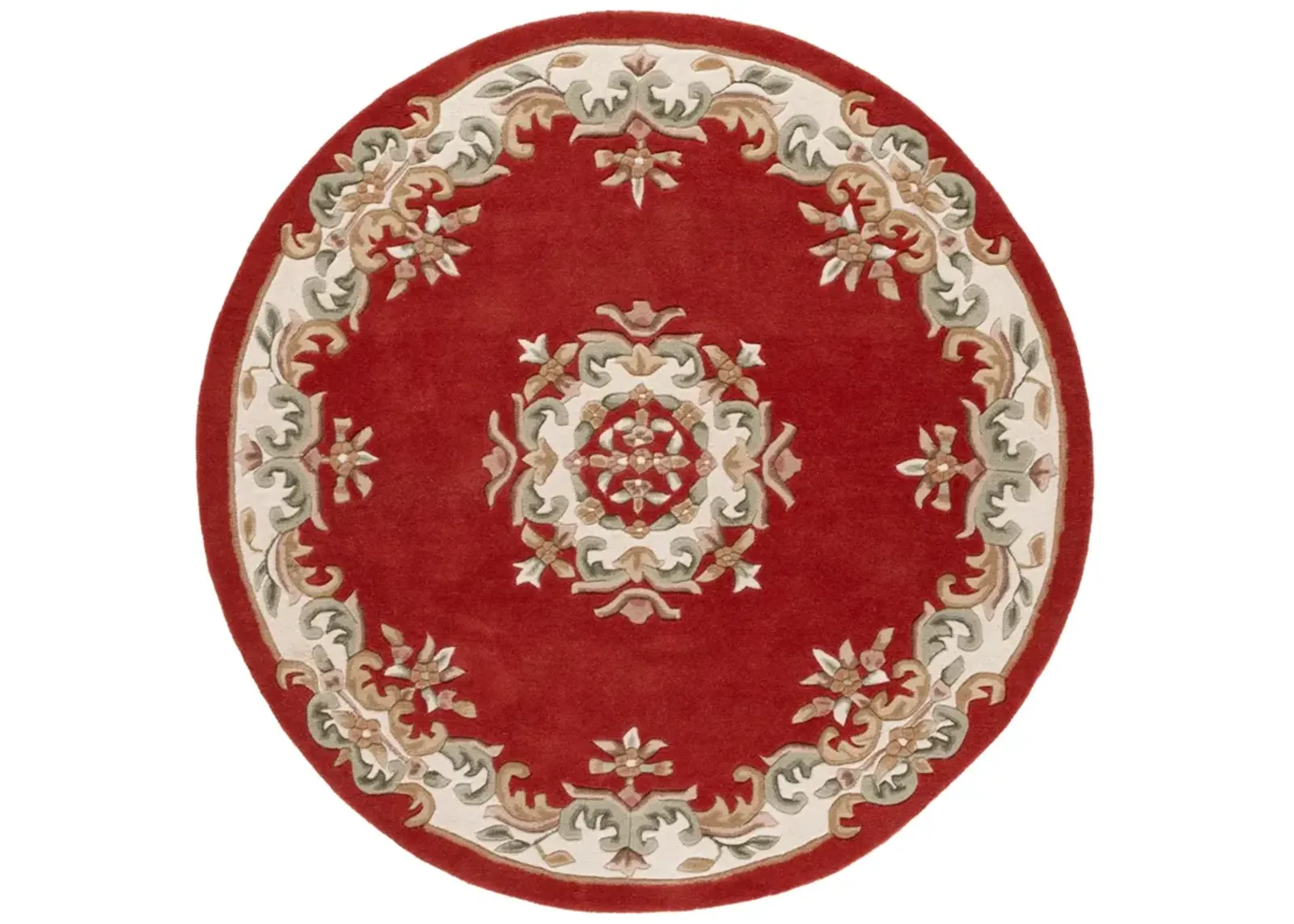 AUBUSSON 301 RUST  6' x 6' Round Round Rug