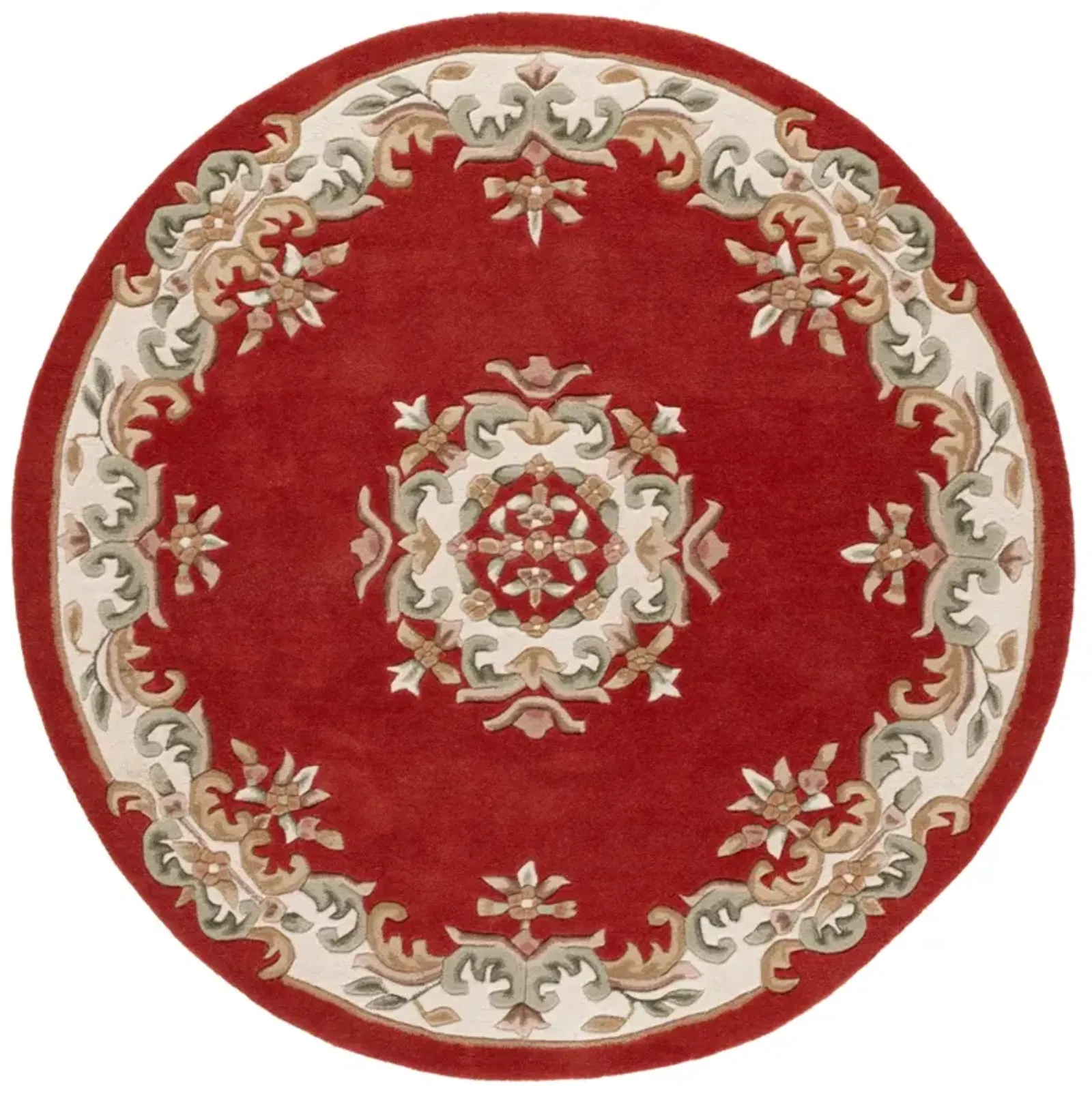 AUBUSSON 301 RUST  6' x 6' Round Round Rug