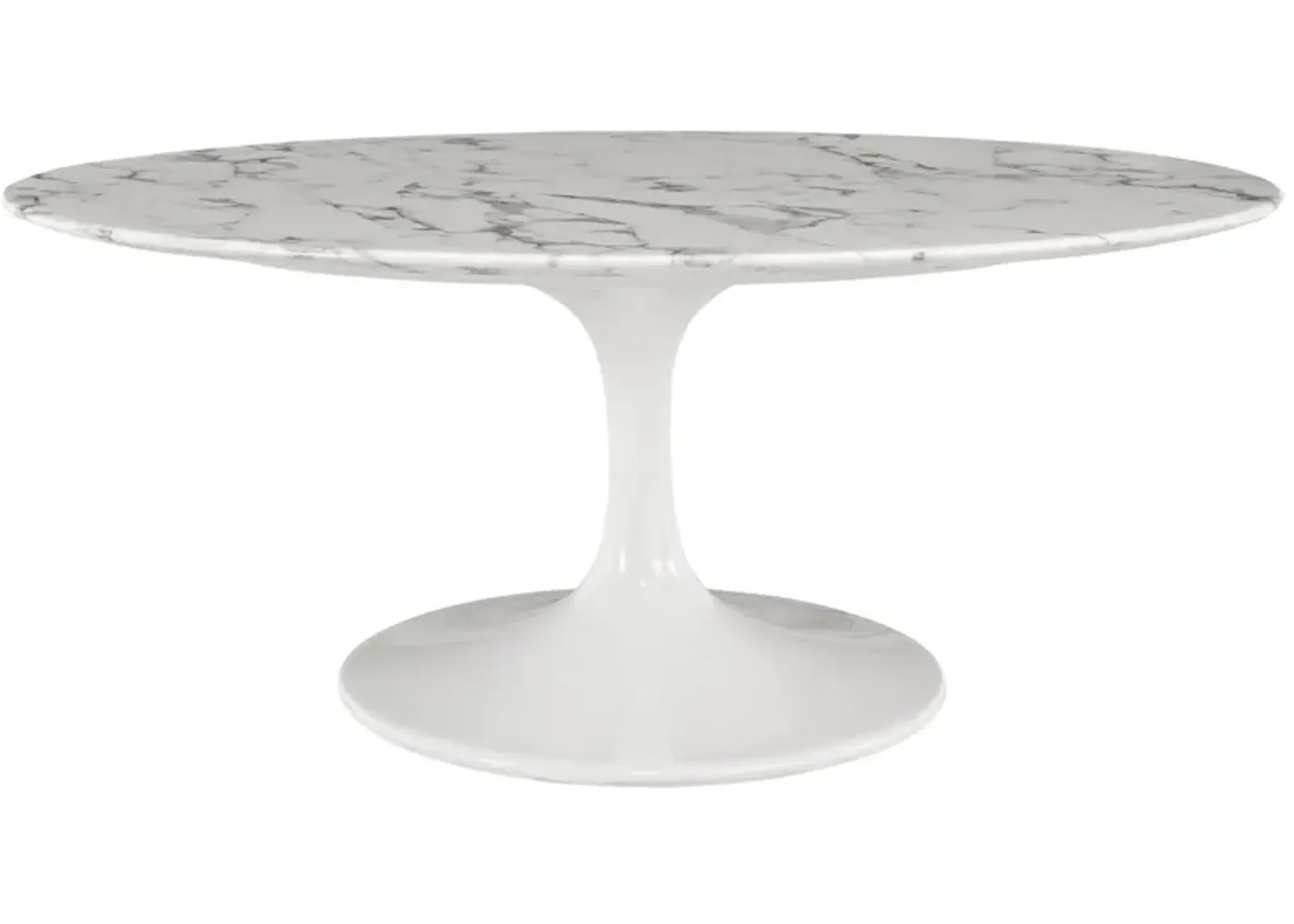 Lippa 42" Oval-Shaped Artificial Marble Coffee Table