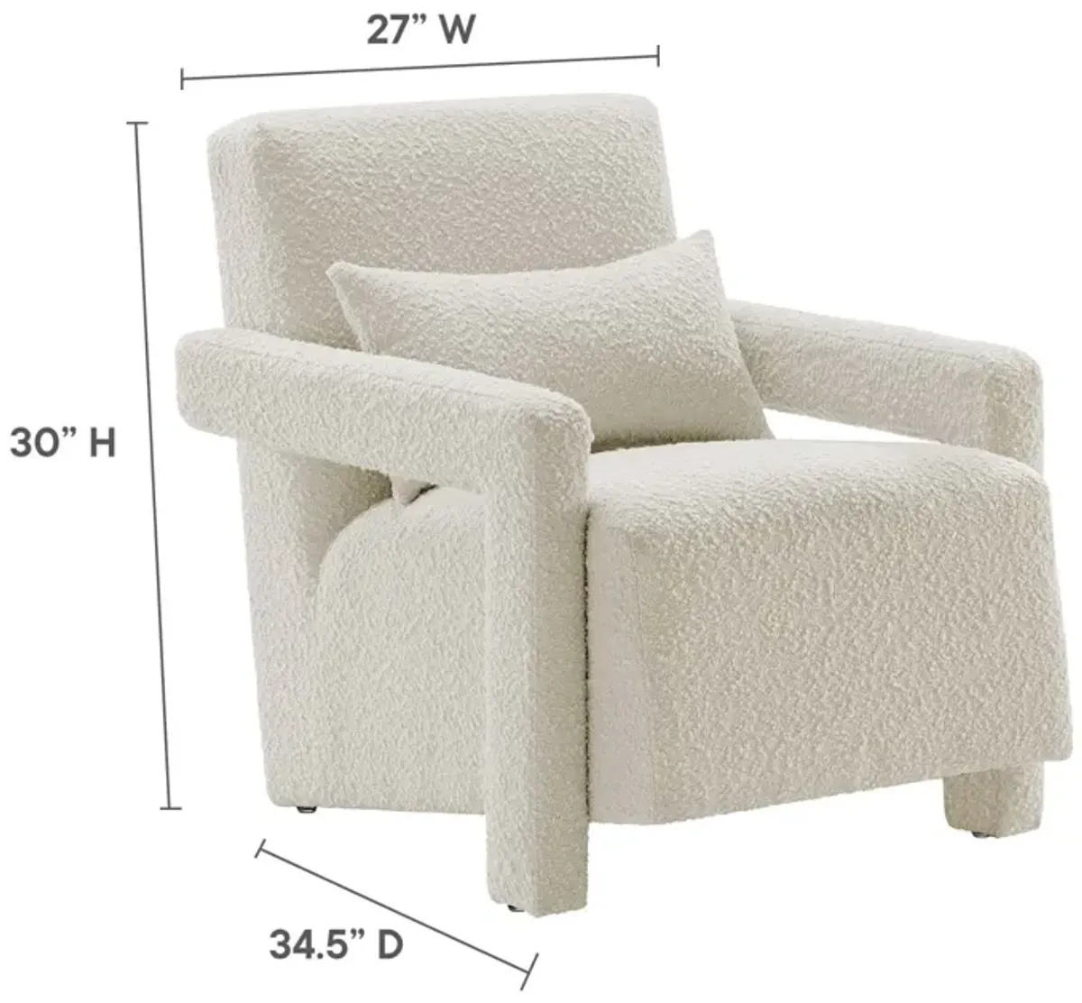 Mirage Boucle Upholstered Armchair