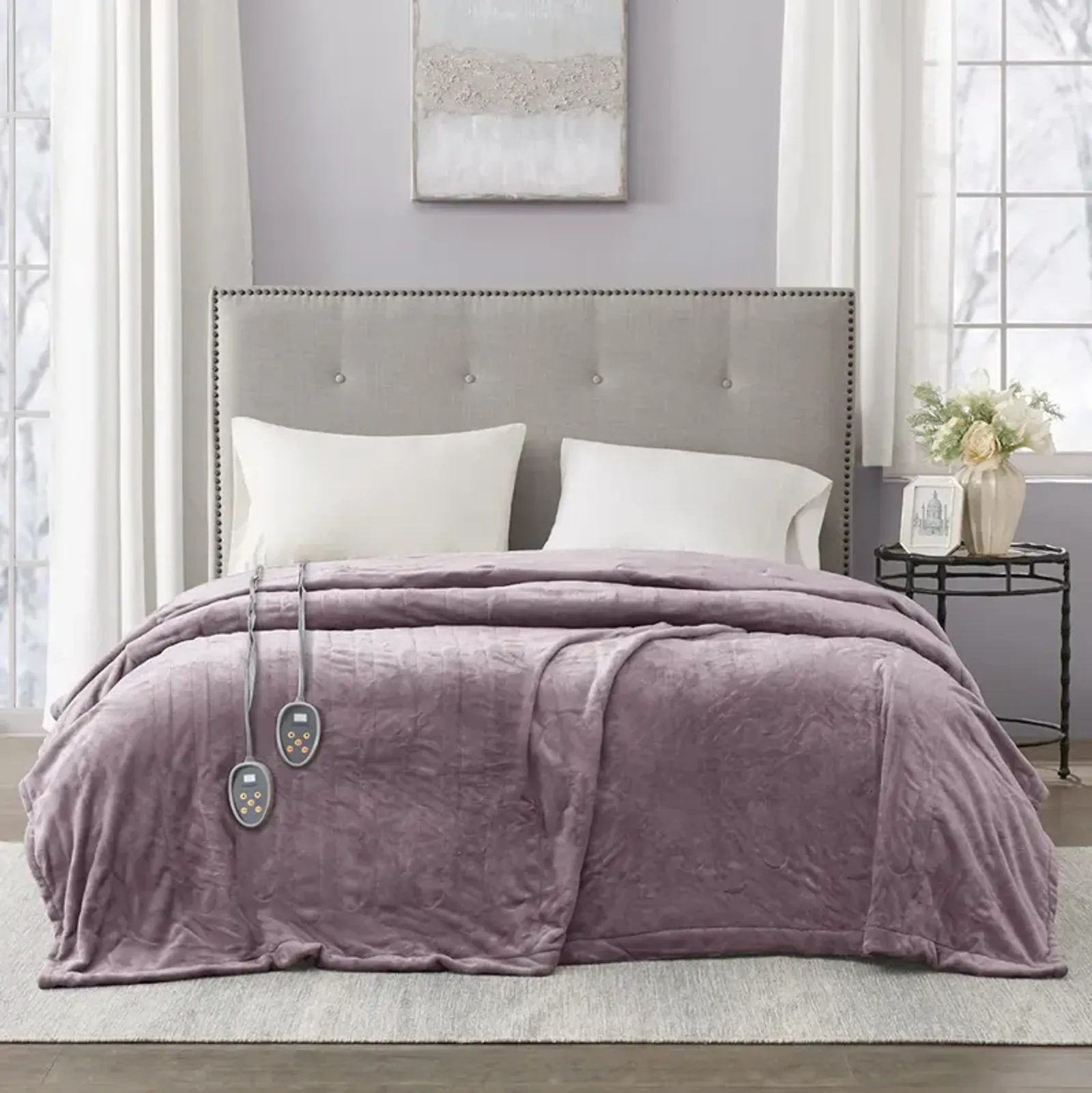 Beautyrest Heated Plush Lavender Blanket