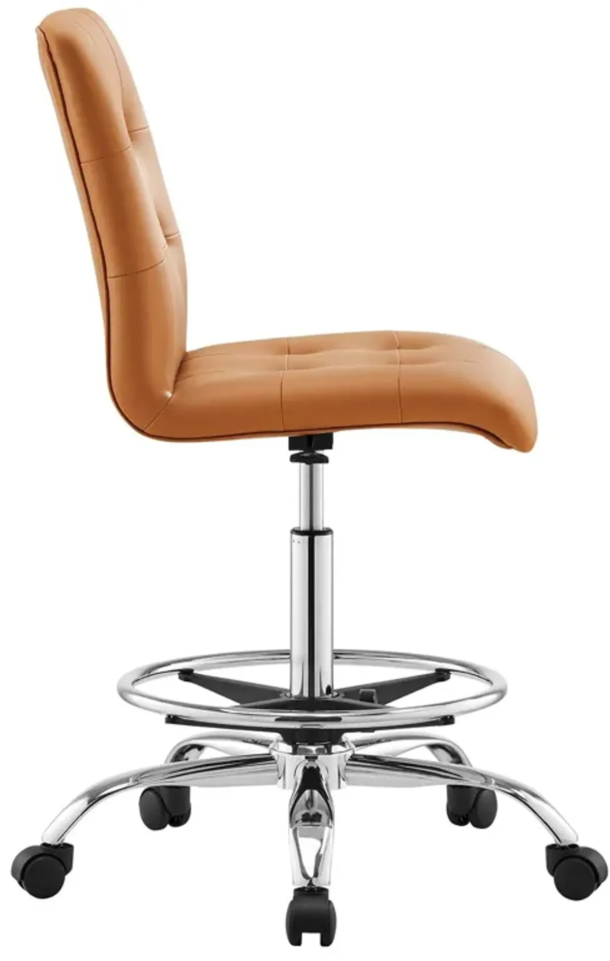 Prim Armless Vegan Leather Drafting Chair