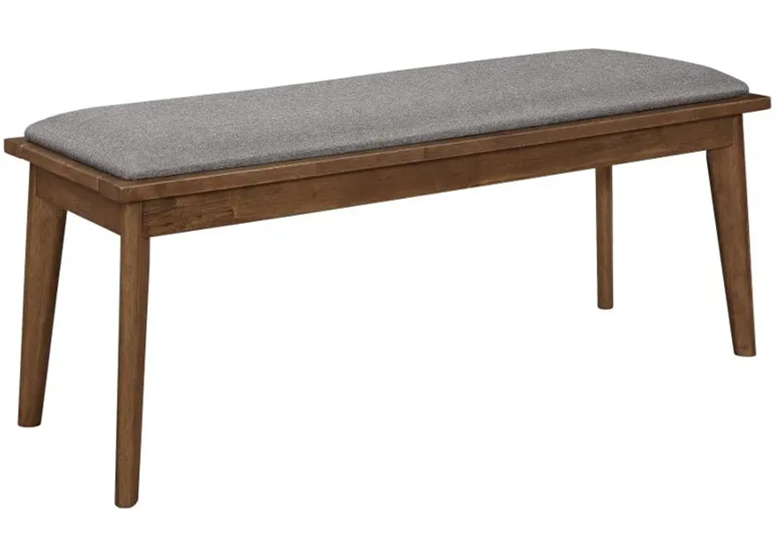 Alfredo Upholstered Dining Bench Grey and Natural Walnut