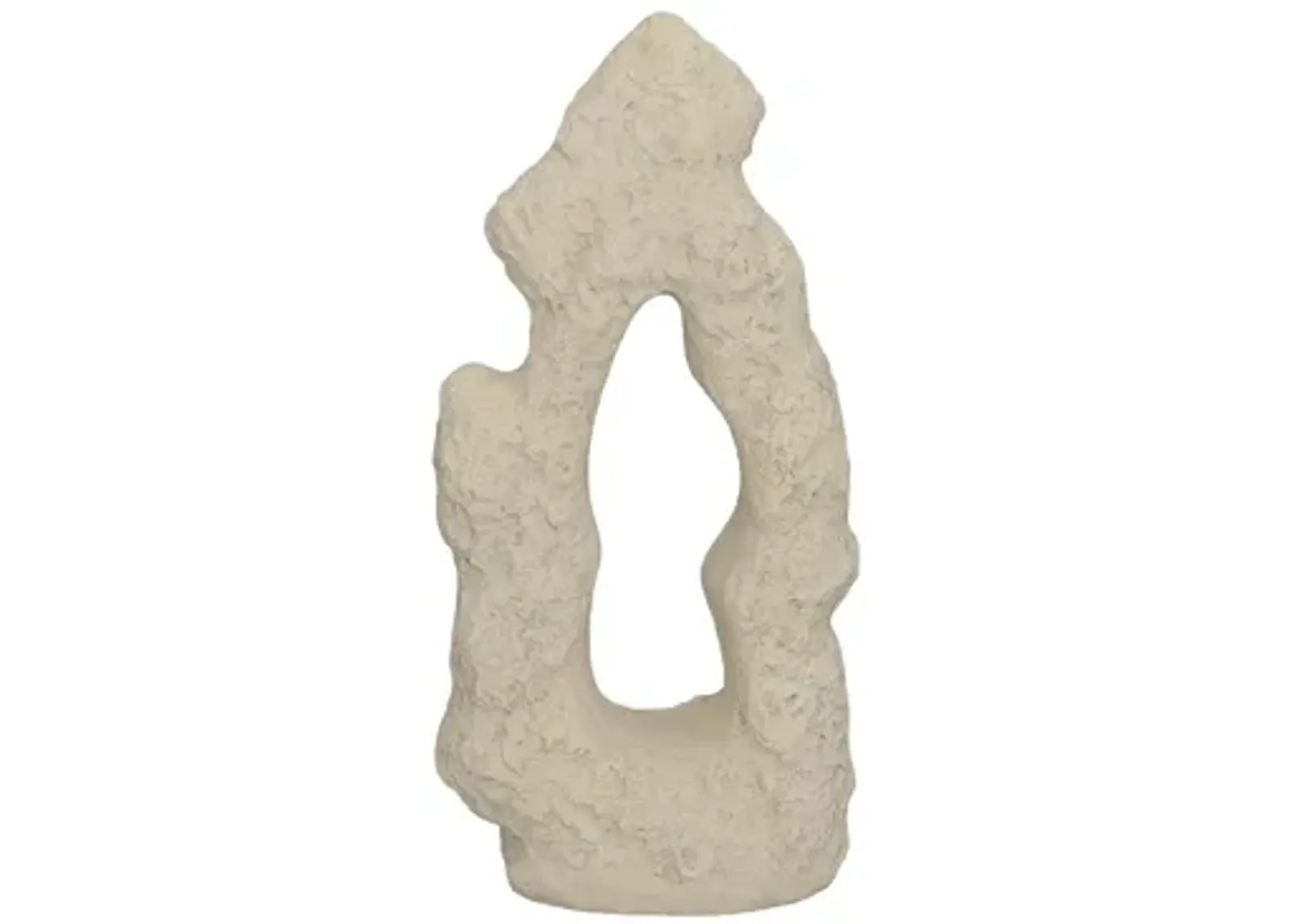 Cast Stone Table Top Sculpture, Single Hole, Roman Stone