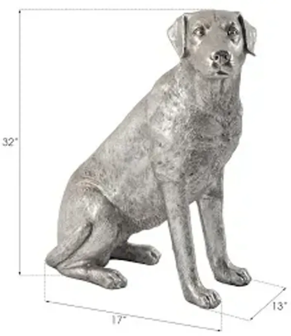 labrador dog, sitting, silver leaf