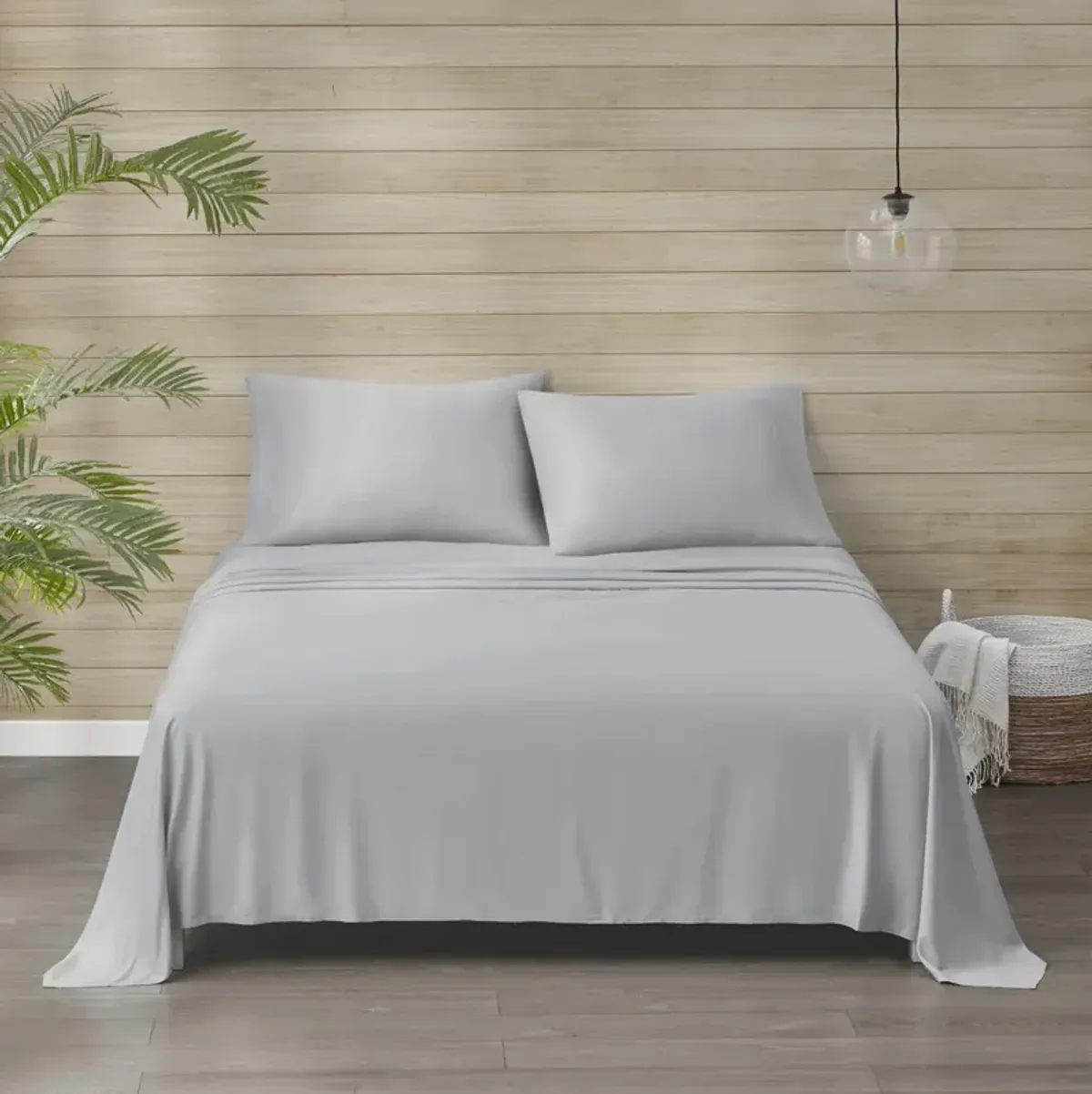 Beautyrest Tencel Polyester Blend Grey Sheet Set