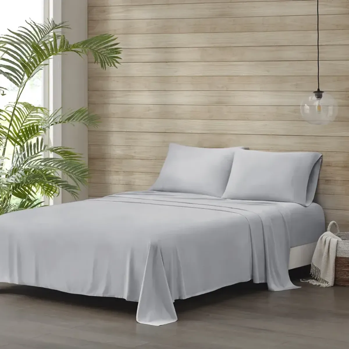 Beautyrest Tencel Polyester Blend Grey Sheet Set