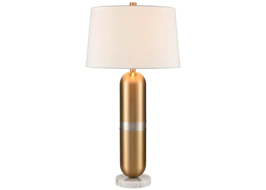 Pill 34" High 1-Light Table Lamp - Aged Brass