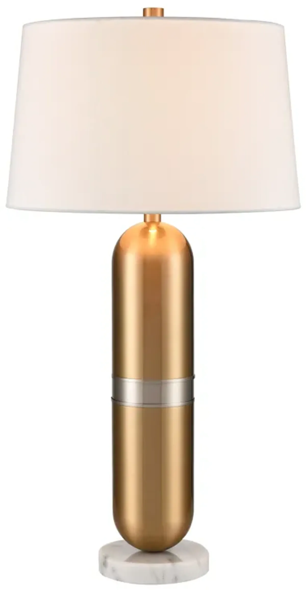 Pill 34" High 1-Light Table Lamp - Aged Brass