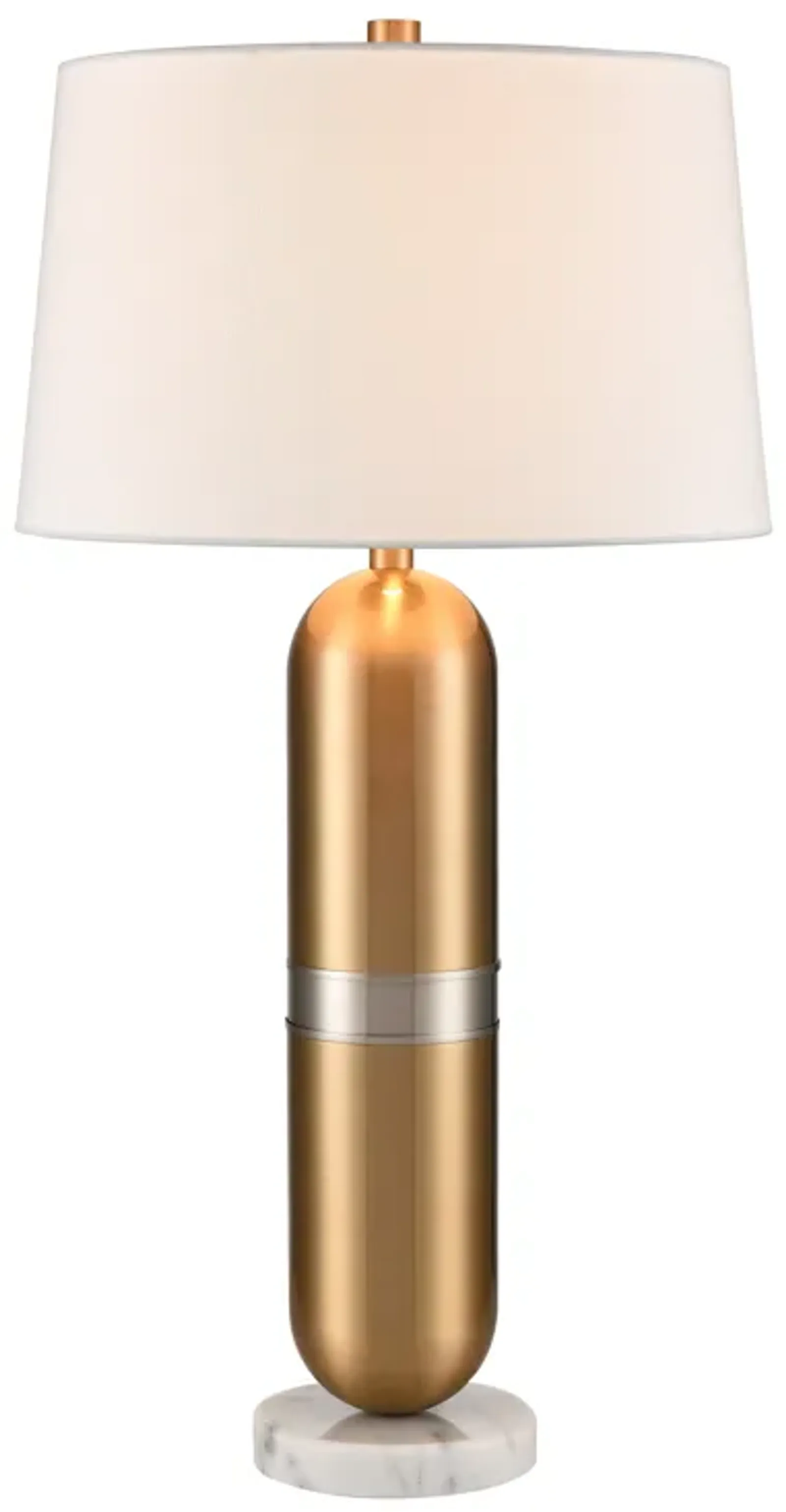 Pill 34" High 1-Light Table Lamp - Aged Brass