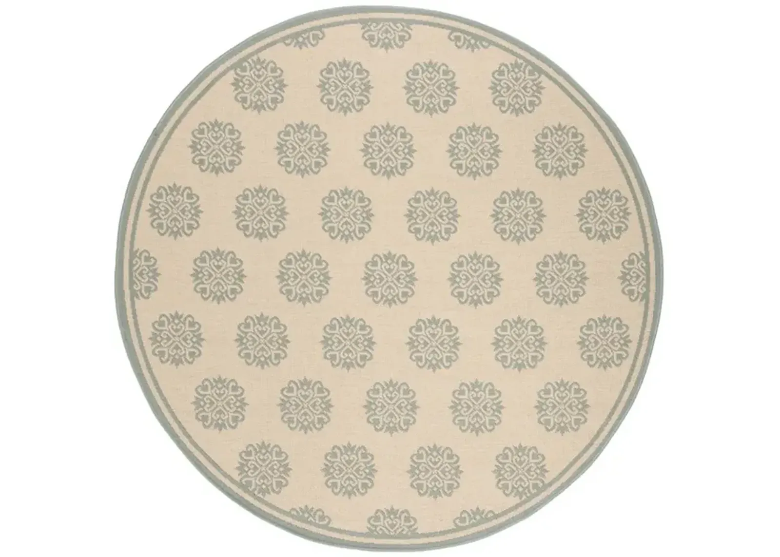 BEACH HOUSE Collection BHS181L-6R Cream / Aqua 6'-7" X 6'-7" Round