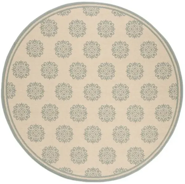 BEACH HOUSE Collection BHS181L-6R Cream / Aqua 6'-7" X 6'-7" Round