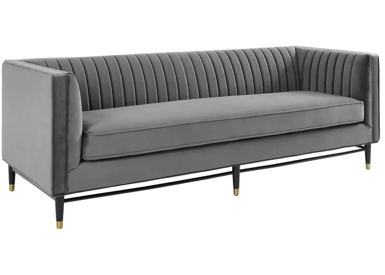 Devote Channel Tufted Performance Velvet Sofa