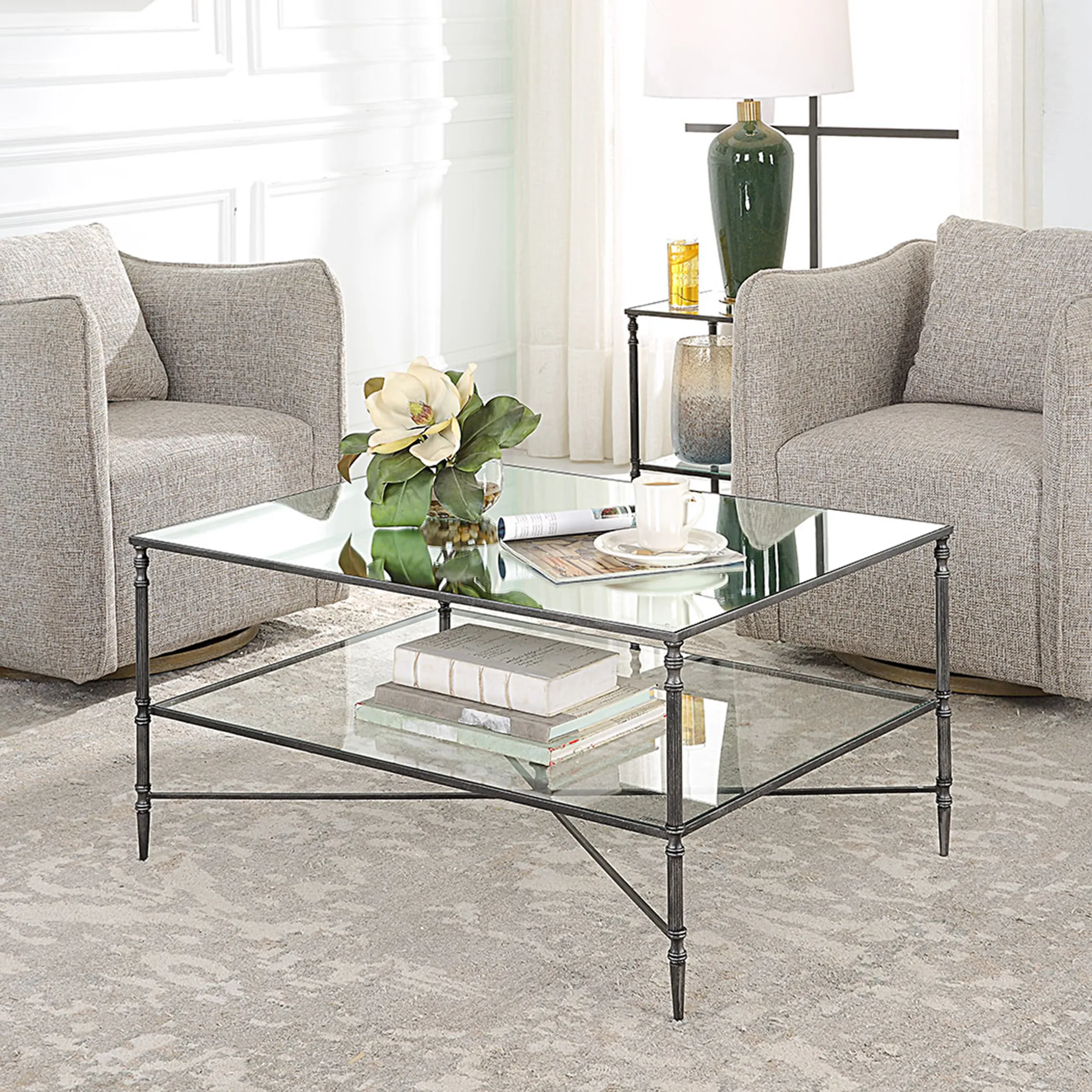 Henzler Mirrored Steel Coffee Table