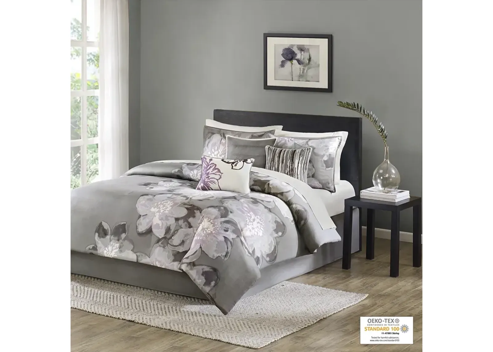 Madison Park Serena Grey 7 Piece Comforter Set