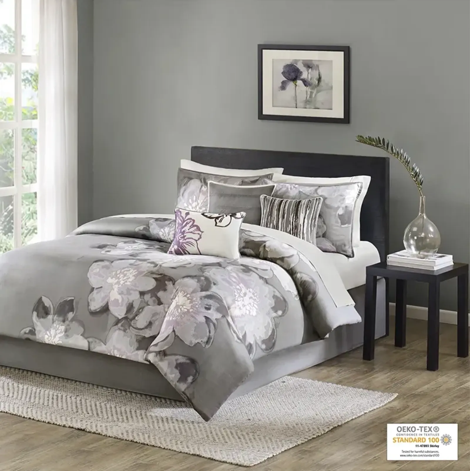 Madison Park Serena Grey 7 Piece Comforter Set