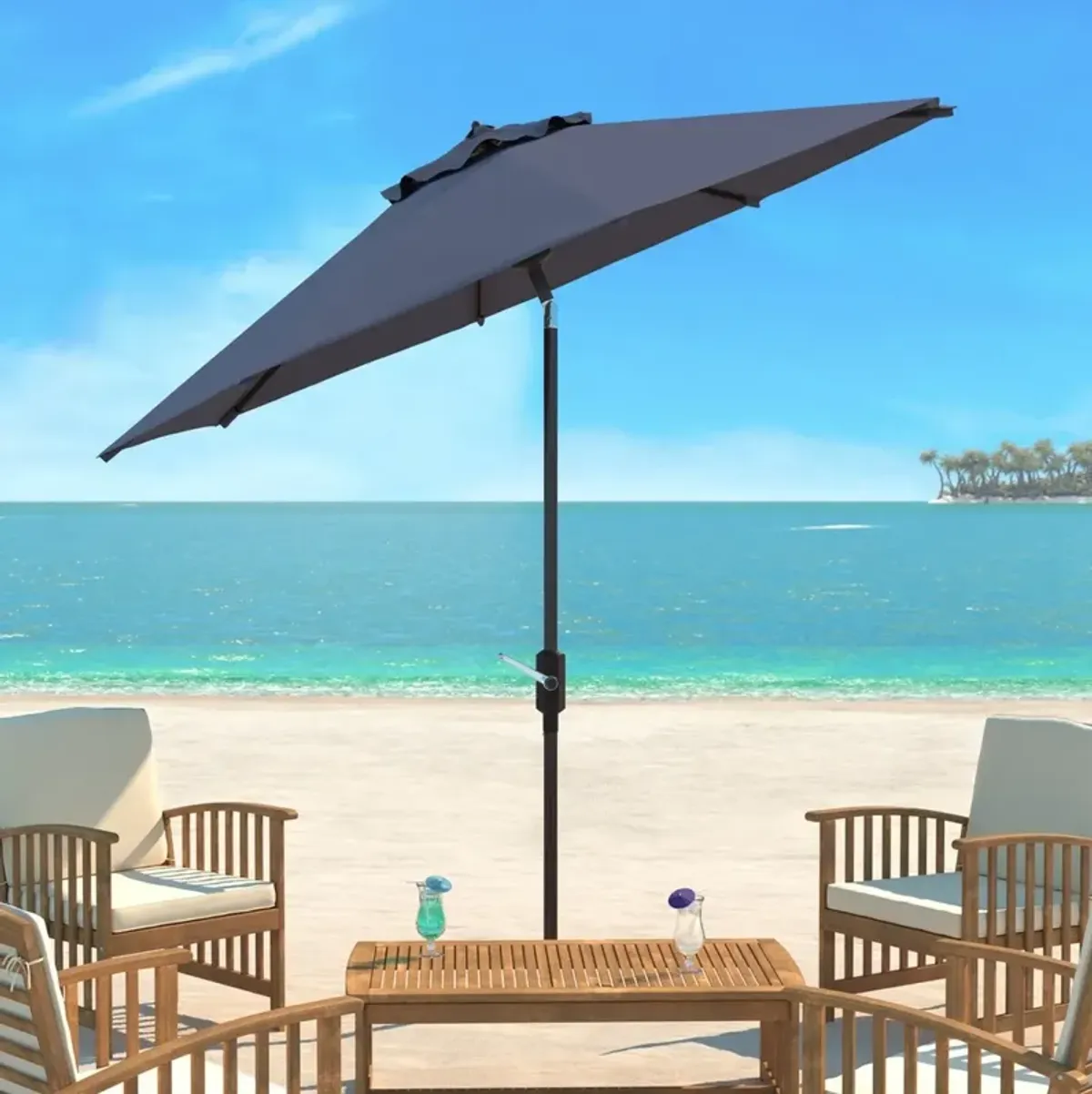 Uv Resistant Ortega 9 Ft Auto Tilt Crank Umbrella