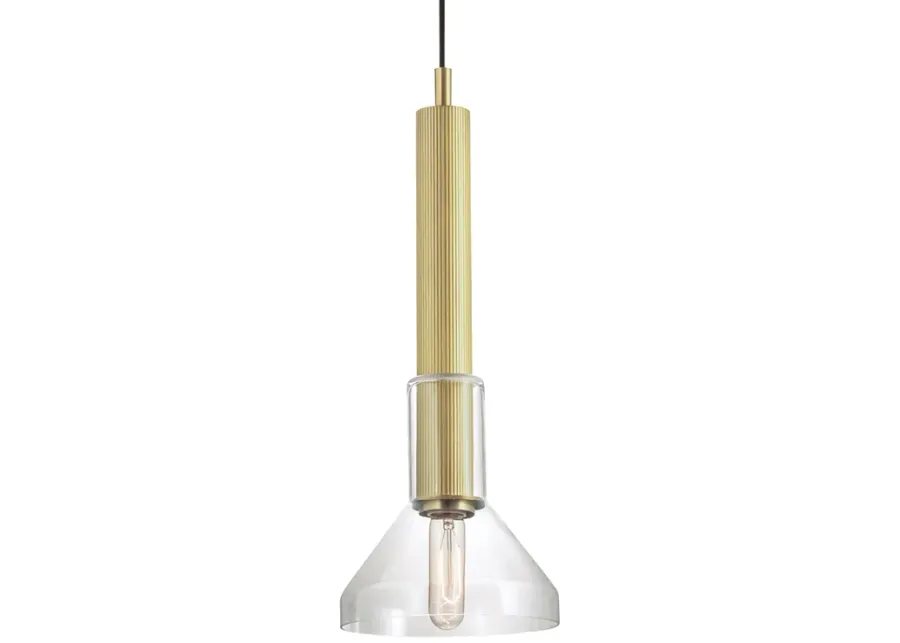 Funnel Pendant Light - Satin Brass