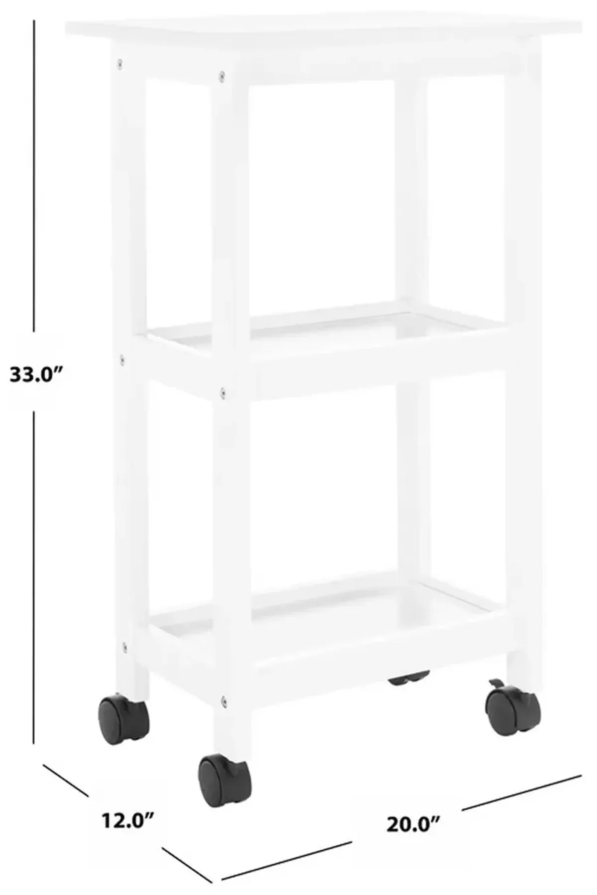 BEVIN 2 SHELF KITCHEN CART