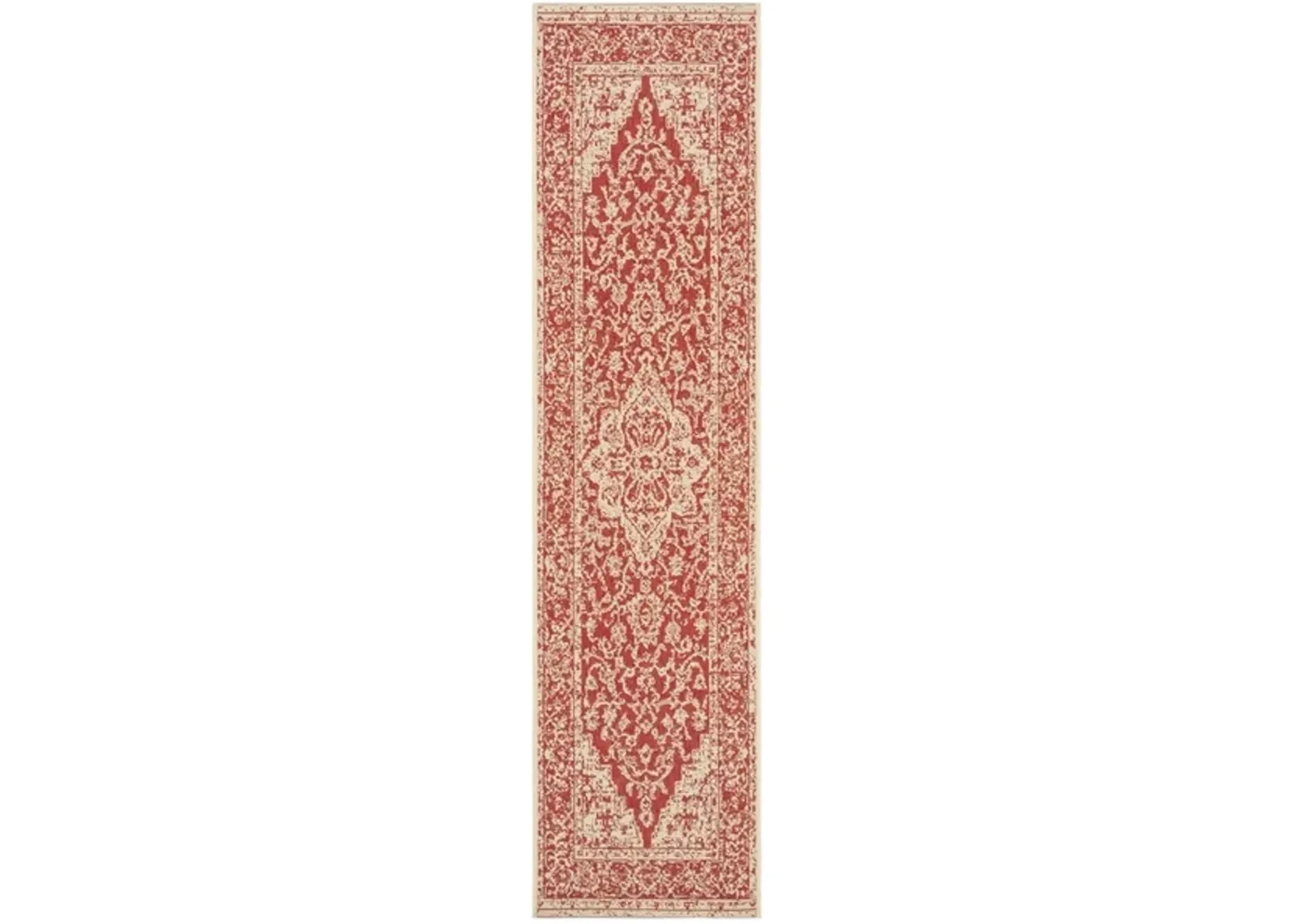 Safavieh BEACH HOUSE Collection BHS137Q-212 Red / Creme 2'-2" X 12'