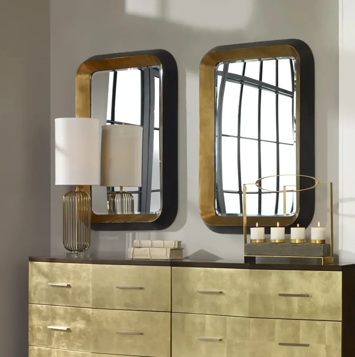 Niva Metallic Gold Wall Mirror