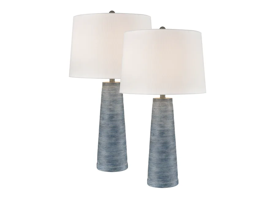 Kent 31'' High 1-Light Table Lamp - Set of 2 Dark Blue