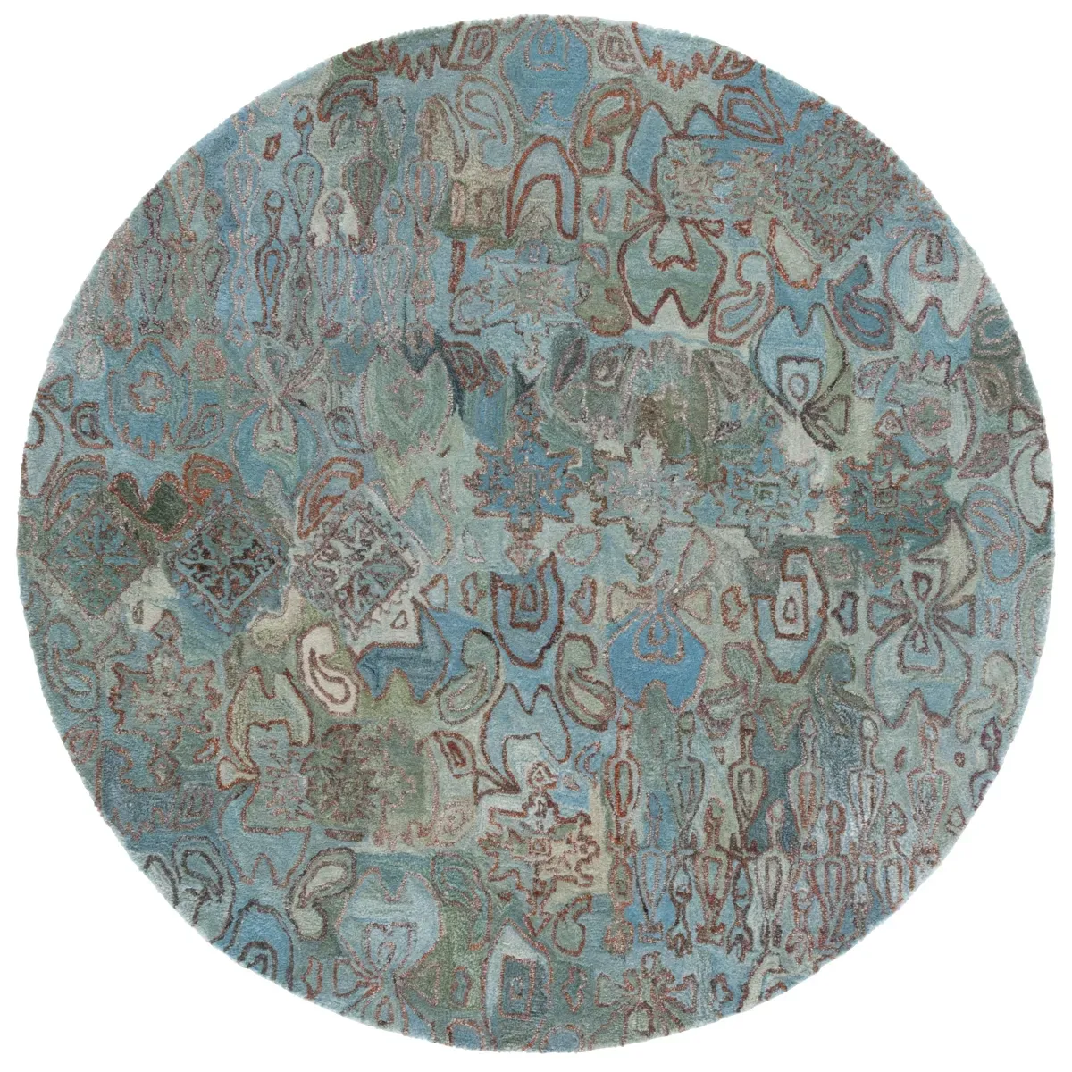 ANATOLIA 403 TEAL  6' x 6' Round Round Rug