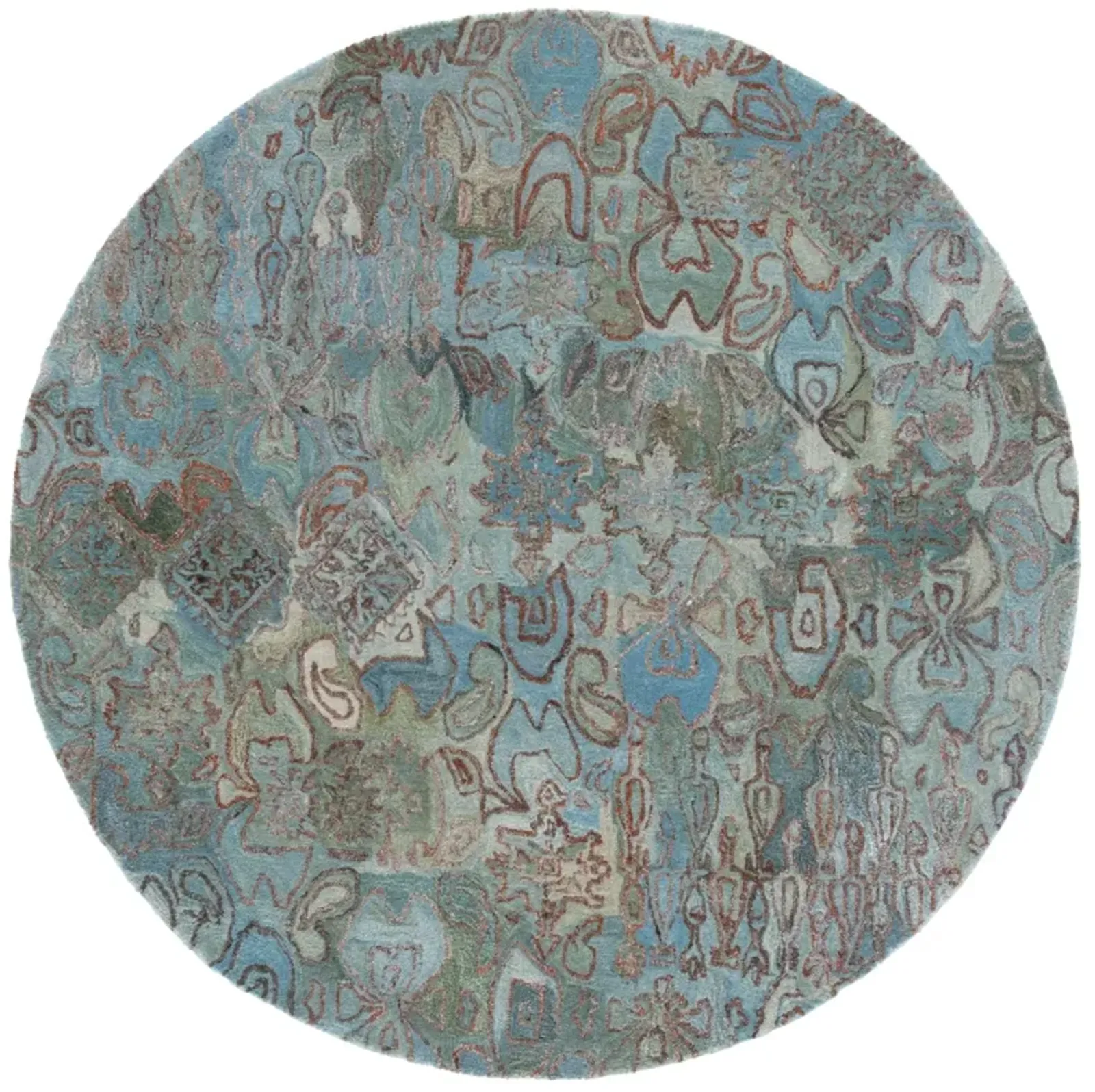 ANATOLIA 403 TEAL  6' x 6' Round Round Rug