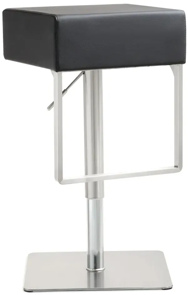 seville black stainless adjustable barstool