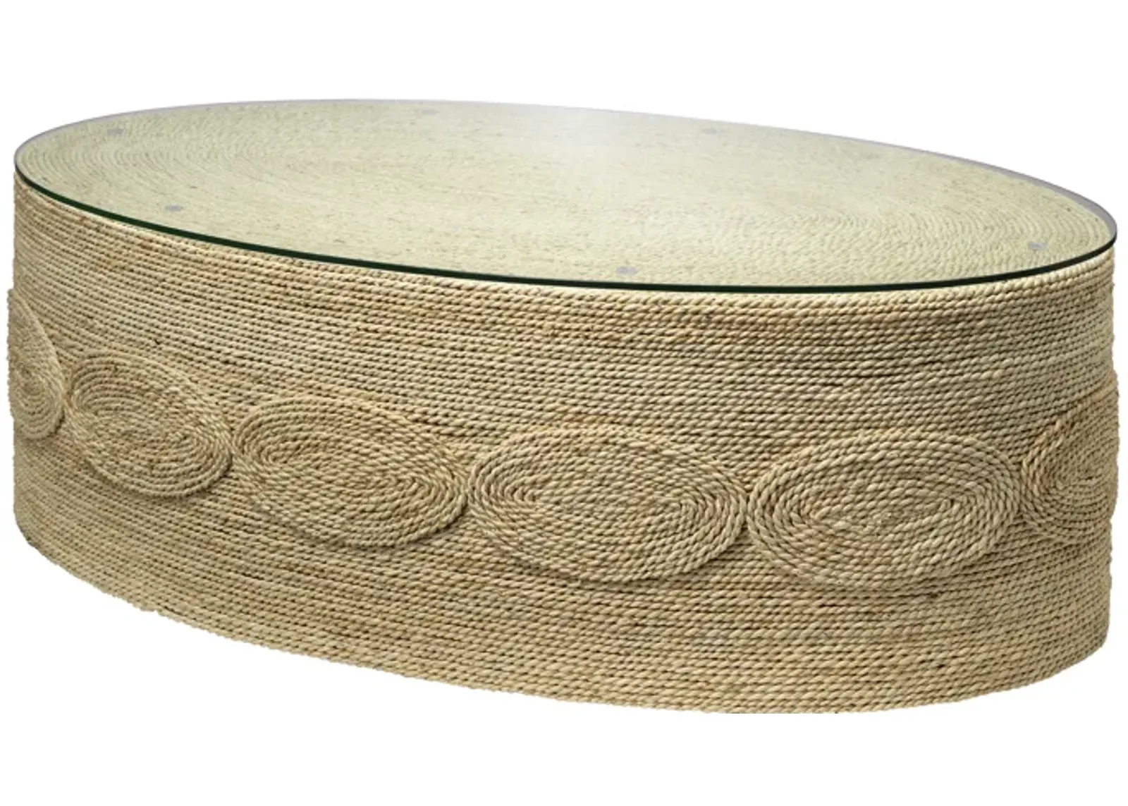 Barbados Oval Corn-Straw Coffee Table