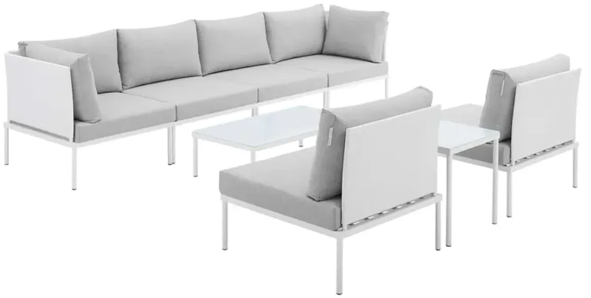 Harmony 8-Piece  Sunbrella® Outdoor Patio Aluminum Sectional Sofa Set