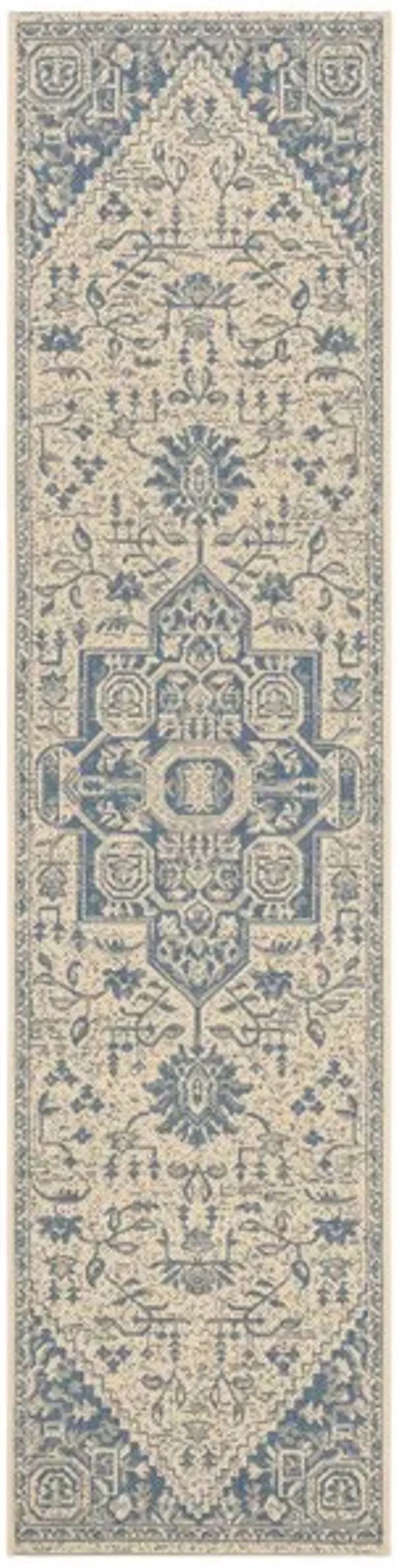 LINDEN 138 Collection LND138M-28 Blue / Creme 2'-2" X 8'