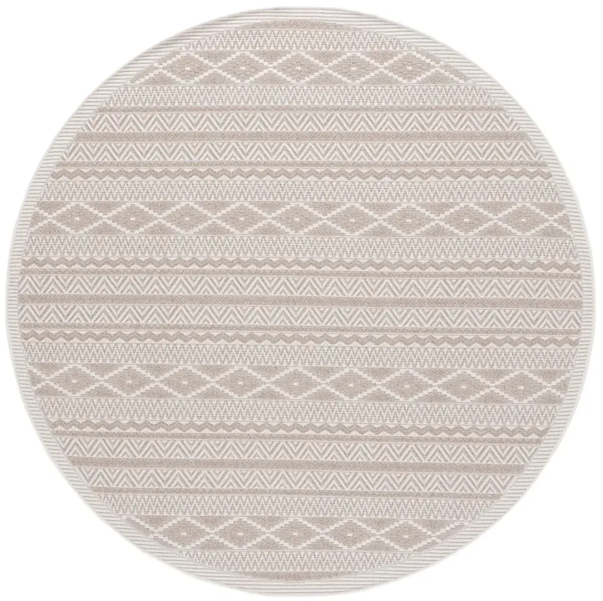 WICKER 152 IVORY  6'-7' x 6'-7' Round Round Rug