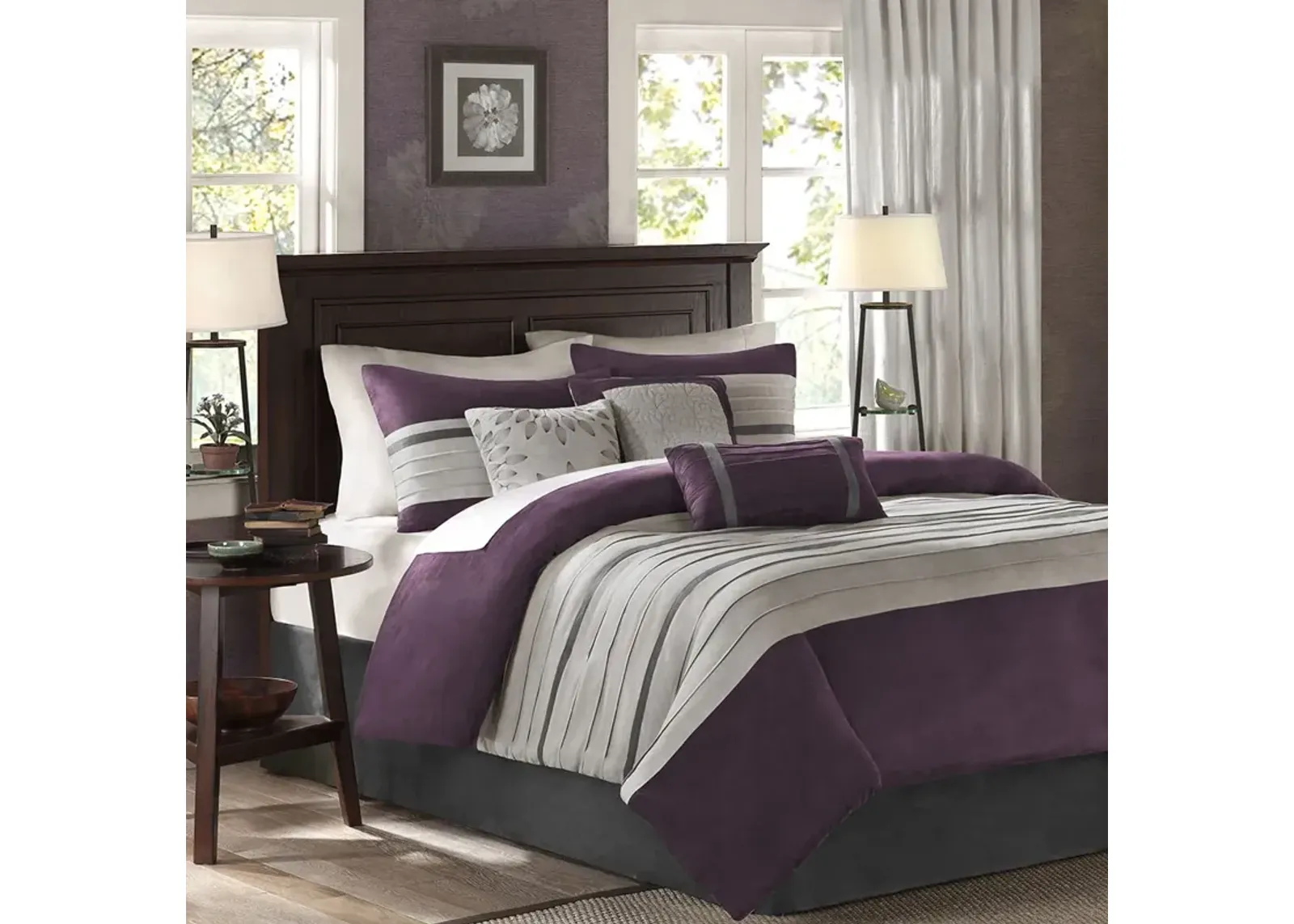 Madison Park Palmer Purple 7 Piece Comforter Set