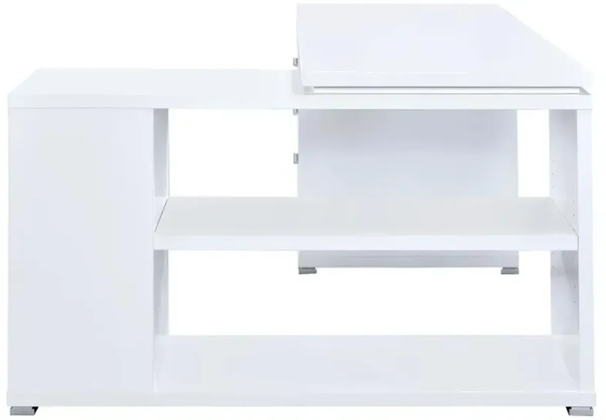 Yvette L-shape Office Desk White