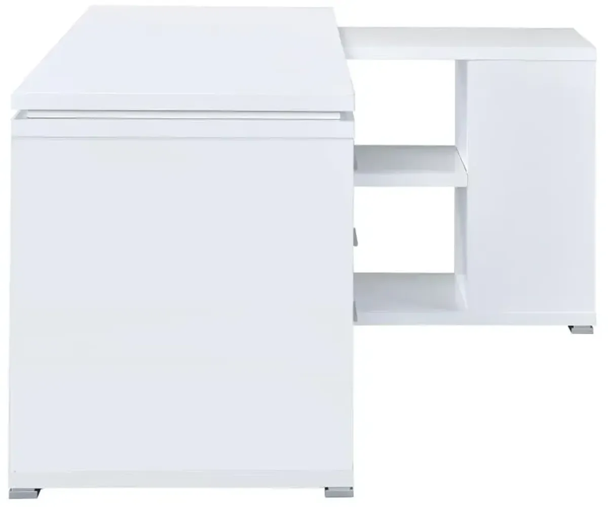 Yvette L-shape Office Desk White