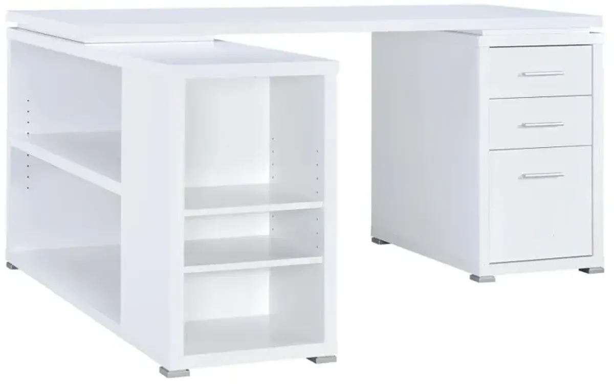 Yvette L-shape Office Desk White