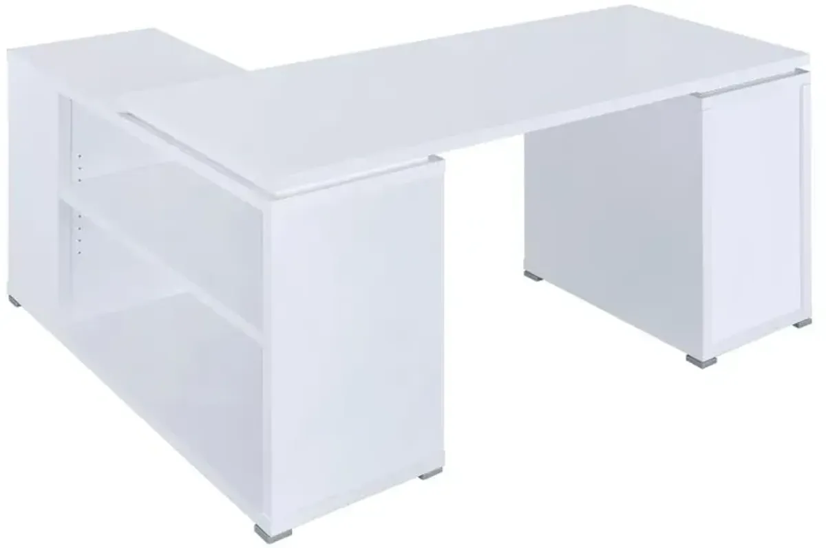 Yvette L-shape Office Desk White